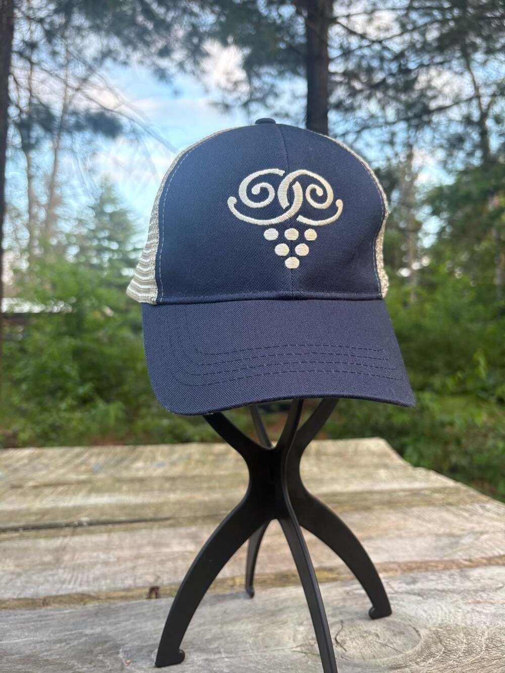 Chateau Chantal grape vine Embroidered Logo Mesh Trucker Hat
